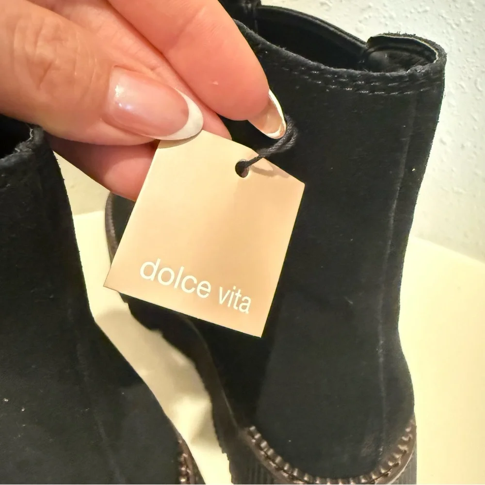 Dolce Vita Emmet Women’s Suede Black Ankle Boots Size 10 NWT